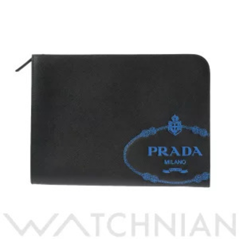 Prada Black Saffiano Leather Clutch Bag